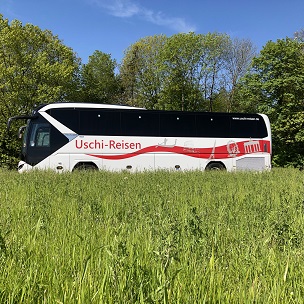 Bus im hohen Gras